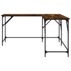 vidaXL Bureau chêne marron, bois d'ingénierie, pieds réglables, moyen