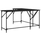 vidaXL Bureau chêne marron, bois d'ingénierie, pieds réglables, moyen