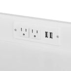 Meuble de rangement 3 niveaux VECELO, grand support d'imprimante avec station de recharge, chariot de rangement roulant avec roues pour bureau ou salon, blanc