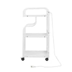 Meuble de rangement 3 niveaux VECELO, grand support d'imprimante avec station de recharge, chariot de rangement roulant avec roues pour bureau ou salon, blanc