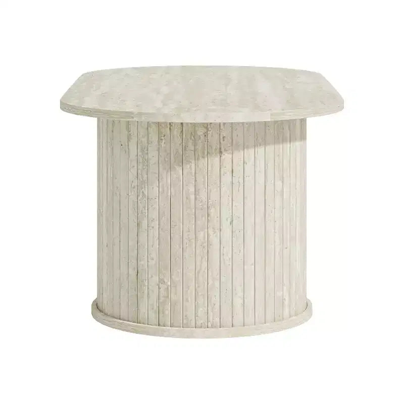Table basse oblongue cannelée Galano avec base ronde 39,2 L 19,5 P 14,9 H