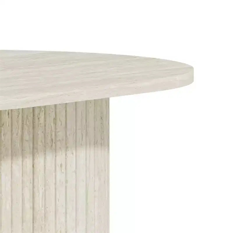 Table basse oblongue cannelée Galano avec base ronde 39,2 L 19,5 P 14,9 H