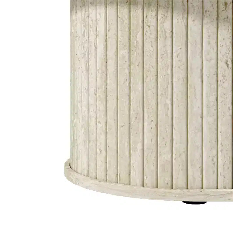 Table basse oblongue cannelée Galano avec base ronde 39,2 L 19,5 P 14,9 H