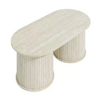 Table basse oblongue cannelée Galano avec base ronde 39,2 L 19,5 P 14,9 H