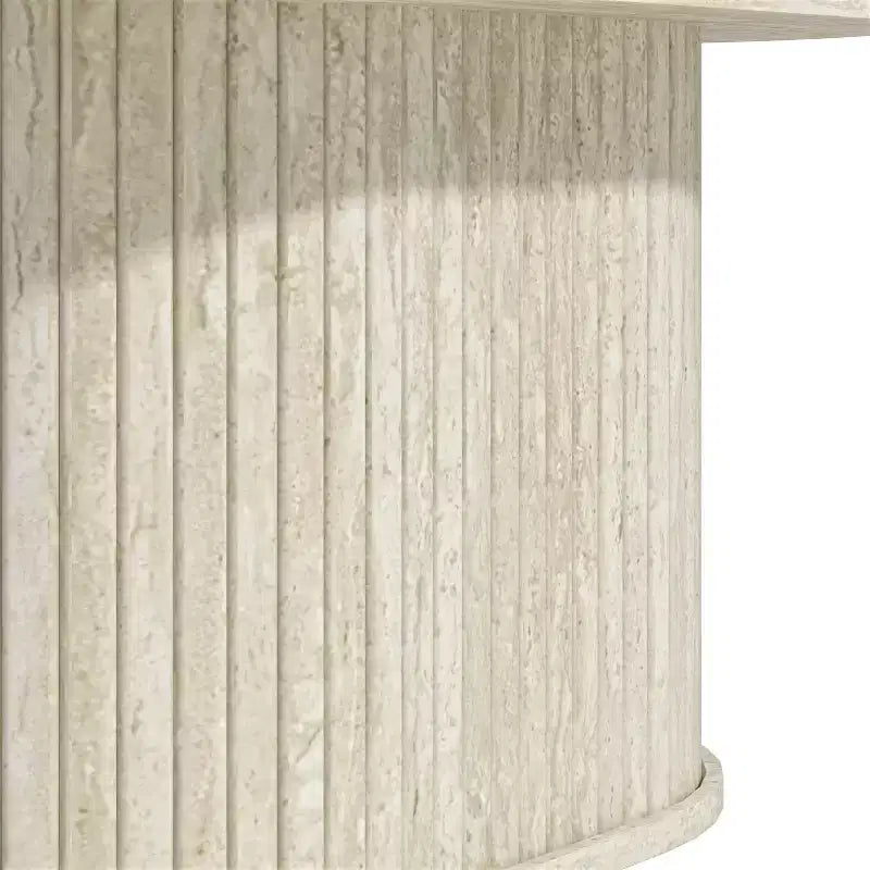 Table basse oblongue cannelée Galano avec base ronde 39,2 L 19,5 P 14,9 H
