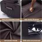 Fauteuil inclinable électrique Acekool Power en PU, large assise avec massage, chaleur et porte-gobelet pour chambre à coucher