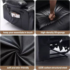 Fauteuil inclinable électrique Acekool Power en PU, large assise avec massage, chaleur et porte-gobelet pour chambre à coucher