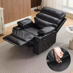 Fauteuil inclinable électrique Acekool Power en PU, large assise avec massage, chaleur et porte-gobelet pour chambre à coucher