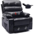 Acekool Power Recliner Chair PU, Wide Seat Massage Heat Electric Recliner with Cup Holder for Bedroom