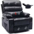 Acekool Power Recliner Chair PU, Wide Seat Massage Heat Electric Recliner with Cup Holder for Bedroom