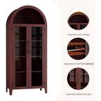 Acekool Meuble de Rangement en Verre Trempé avec Portes Vitrées et Étagère Réglable pour Entrée