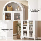 Acekool Meuble de Rangement en Verre Trempé avec Portes Vitrées et Étagère Réglable pour Entrée