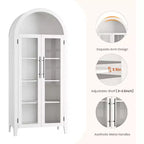 Acekool Meuble de Rangement en Verre Trempé avec Portes Vitrées et Étagère Réglable pour Entrée