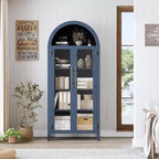 Acekool Meuble de Rangement en Verre Trempé avec Portes Vitrées et Étagère Réglable pour Entrée
