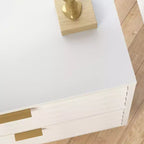 Table d'appoint moderne en bois à deux tiroirs Rowan GDFStudio
