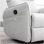 Fauteuil inclinable à bascule avec poches latérales, rotation à 360°, canapé inclinable, fauteuil pivotant de lecture pour salon, salle de cinéma, chambre, gris clair