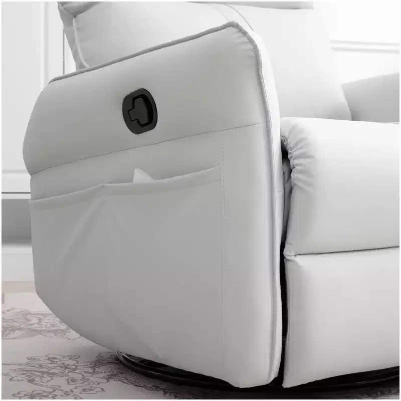 Fauteuil inclinable à bascule avec poches latérales, rotation à 360°, canapé inclinable, fauteuil pivotant de lecture pour salon, salle de cinéma, chambre, gris clair