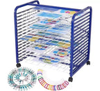 An Art Drying Rack with 4 Lockable Wheels and Detachable Shelves, Suitable for Studios, Art Rooms, Handicraft Rooms and Tabletops, Black
