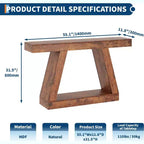 Acekool Table Console d'entrée Industrielle à 2 Niveaux avec Étagères de Rangement Ouvertes, Table Basse de Ferme pour Salon