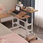 Bureau debout portable réglable en hauteur 67-155 cm, bureau d'ordinateur mobile avec roulettes, plateau inclinable et support CPU, chariot de table d'ordinateur portable roulant pour bureau à domicile