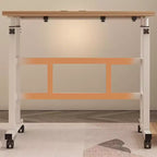 Bureau debout portable réglable en hauteur 67-155 cm, bureau d'ordinateur mobile avec roulettes, plateau inclinable et support CPU, chariot de table d'ordinateur portable roulant pour bureau à domicile