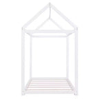 Cadre de lit maison avec toit, lits de sol en bois de taille double, cadres de lit amusants de maison de jeu, pour enfants filles et garçons