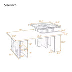 Table basse gigogne TUYOHW pour salon, table d'appoint de style rustique, table basse en bois avec rangement, capacité de 45 kg (milieu)/18 kg (bord)