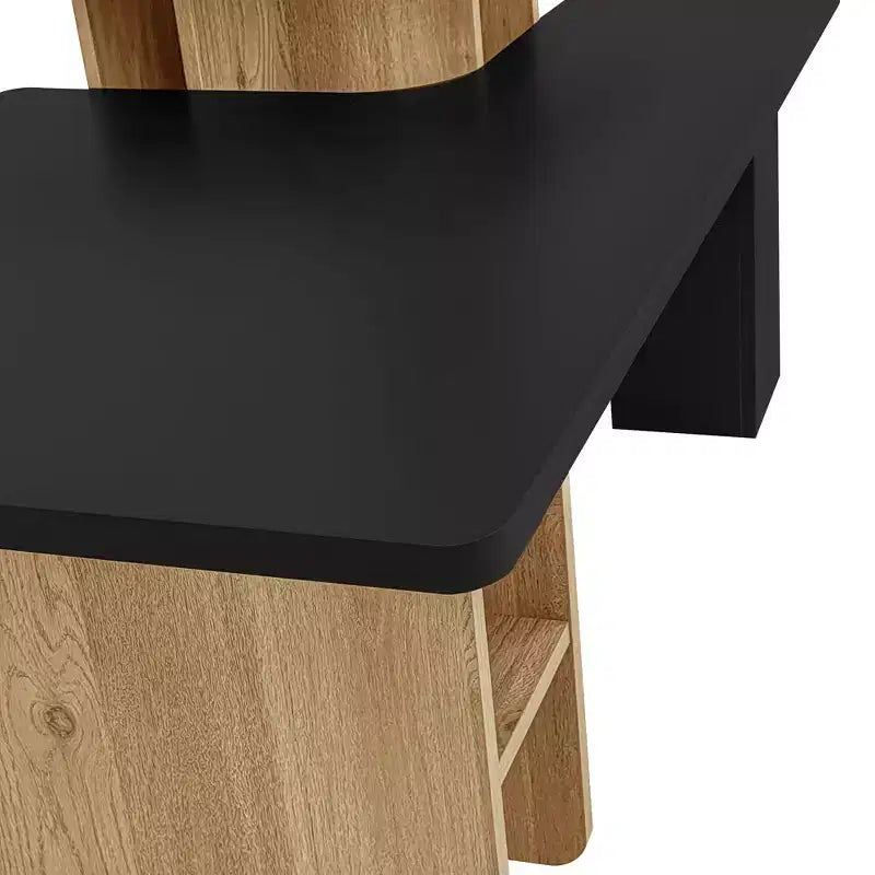 Table basse gigogne TUYOHW pour salon, table d'appoint de style rustique, table basse en bois avec rangement, capacité de 45 kg (milieu)/18 kg (bord)
