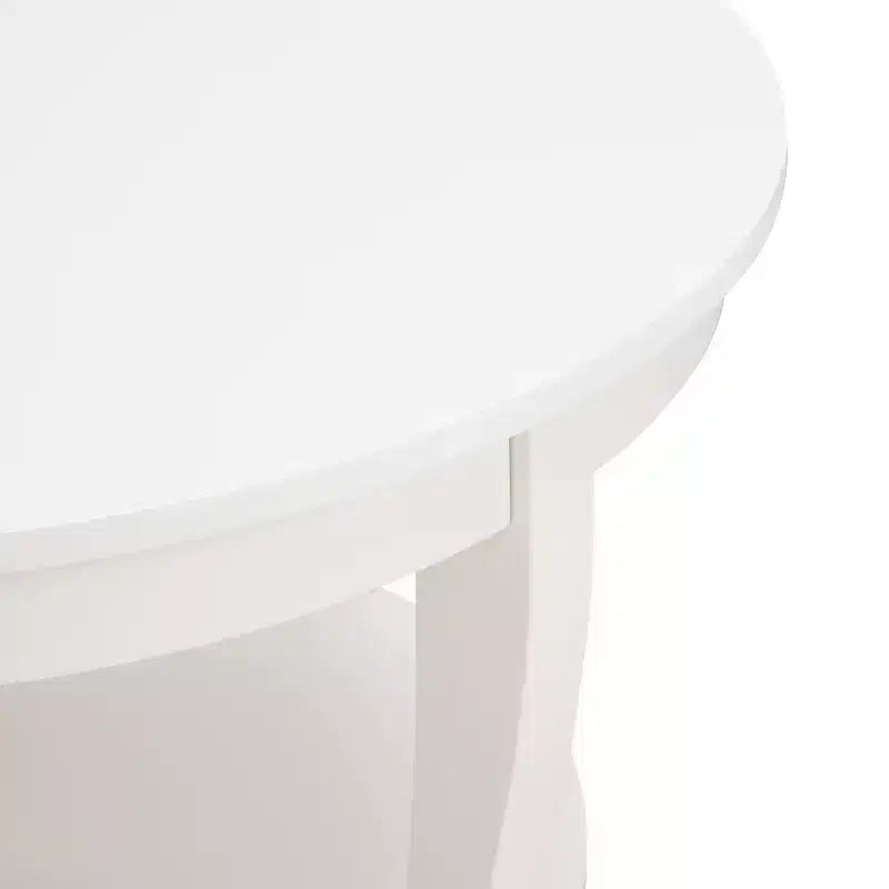 TUYOHW Table basse orientale élégante, Table basse à 2 niveaux pour salon, Table d'appoint ronde avec étagère ouverte, Table basse de rangement pour la décoration intérieure