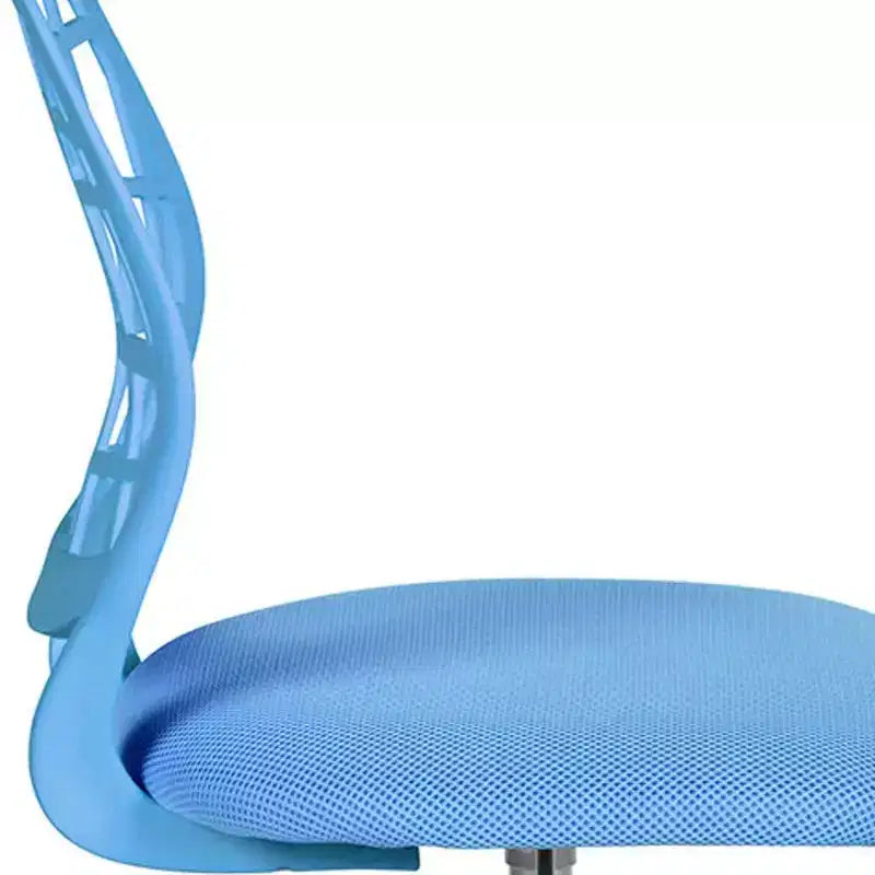 Chaise de bureau pivotante à roulettes, réglable en hauteur, HomeRoots bleu et blanc