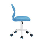 Chaise de bureau pivotante à roulettes, réglable en hauteur, HomeRoots bleu et blanc