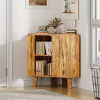 Meuble d'angle de ferme avec étagère réglable, rangement à 3 niveaux pour salon et cuisine