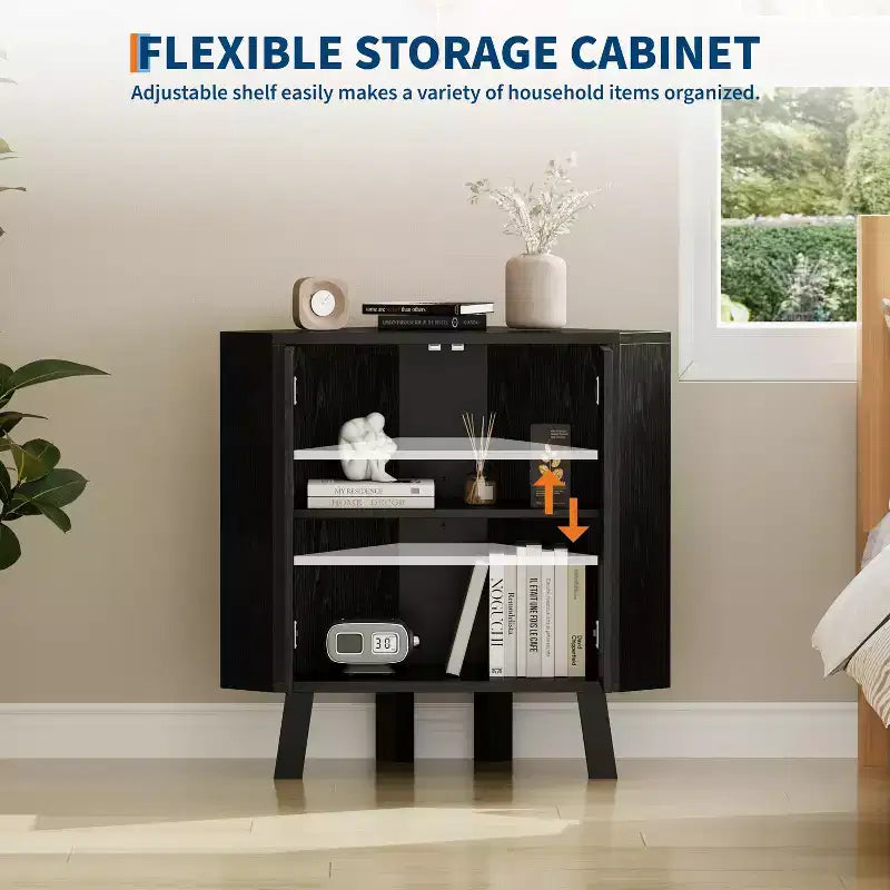 Meuble d'angle de ferme avec étagère réglable, rangement à 3 niveaux pour salon et cuisine