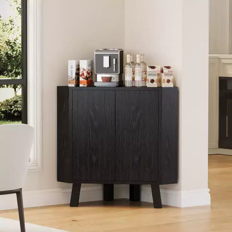 Meuble d'angle de ferme avec étagère réglable, rangement à 3 niveaux pour salon et cuisine