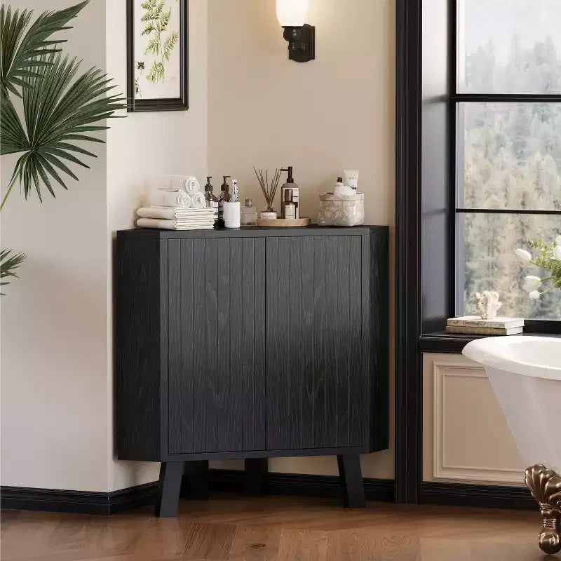 Meuble d'angle de ferme avec étagère réglable, rangement à 3 niveaux pour salon et cuisine