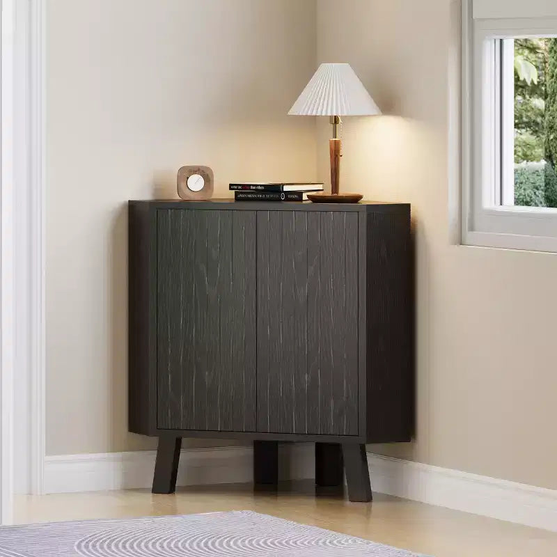Meuble d'angle de ferme avec étagère réglable, rangement à 3 niveaux pour salon et cuisine