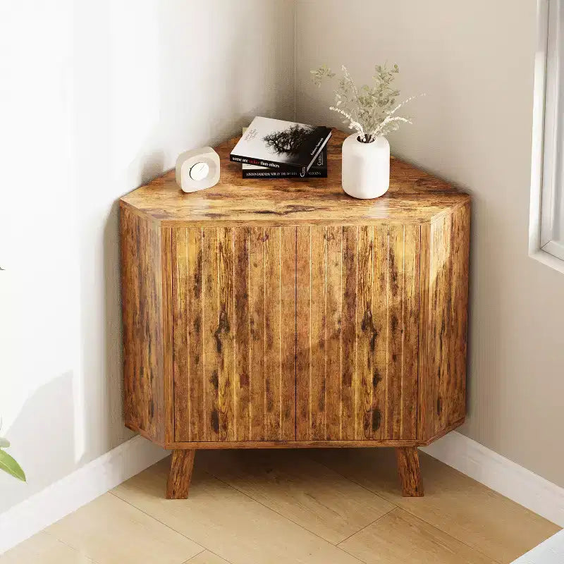 Meuble d'angle de ferme avec étagère réglable, rangement à 3 niveaux pour salon et cuisine
