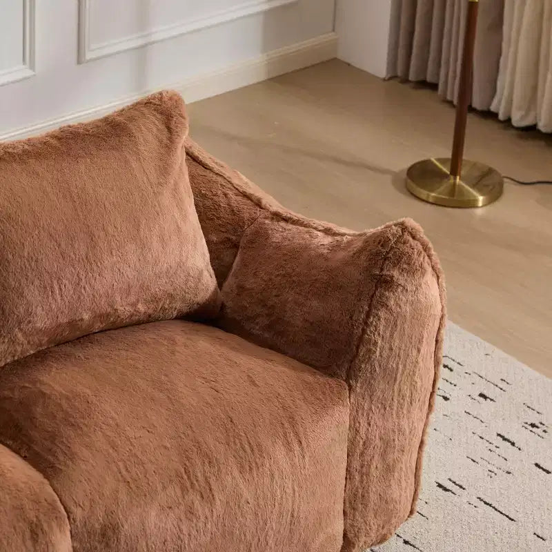 Pouf géant Okak avec 2 oreillers, pouf avec mousse à mémoire de forme pour 2, chaise longue de sol pour le salon