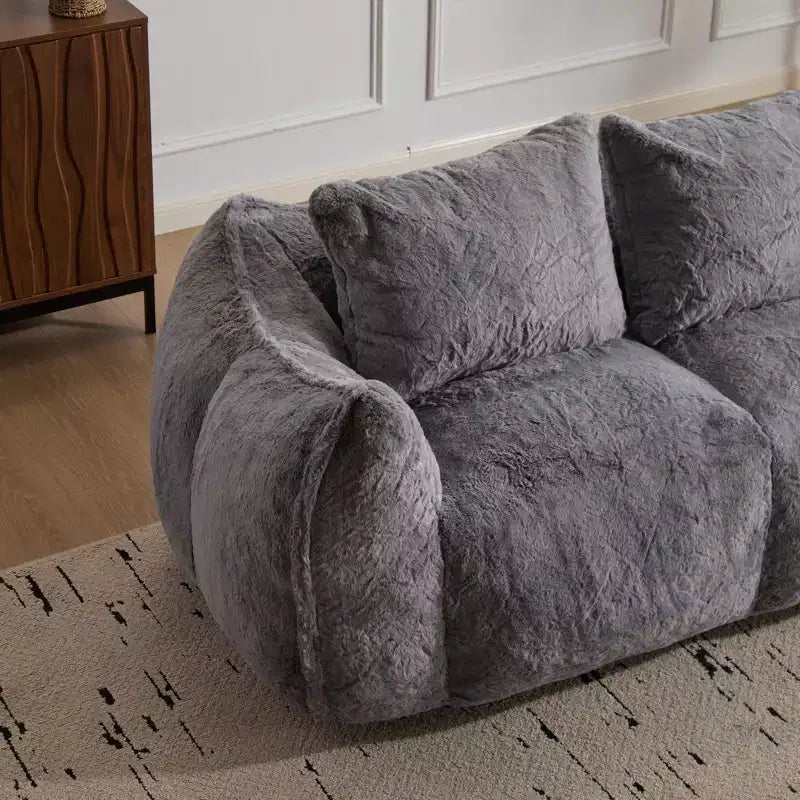 Pouf géant Okak avec 2 oreillers, pouf avec mousse à mémoire de forme pour 2, chaise longue de sol pour le salon