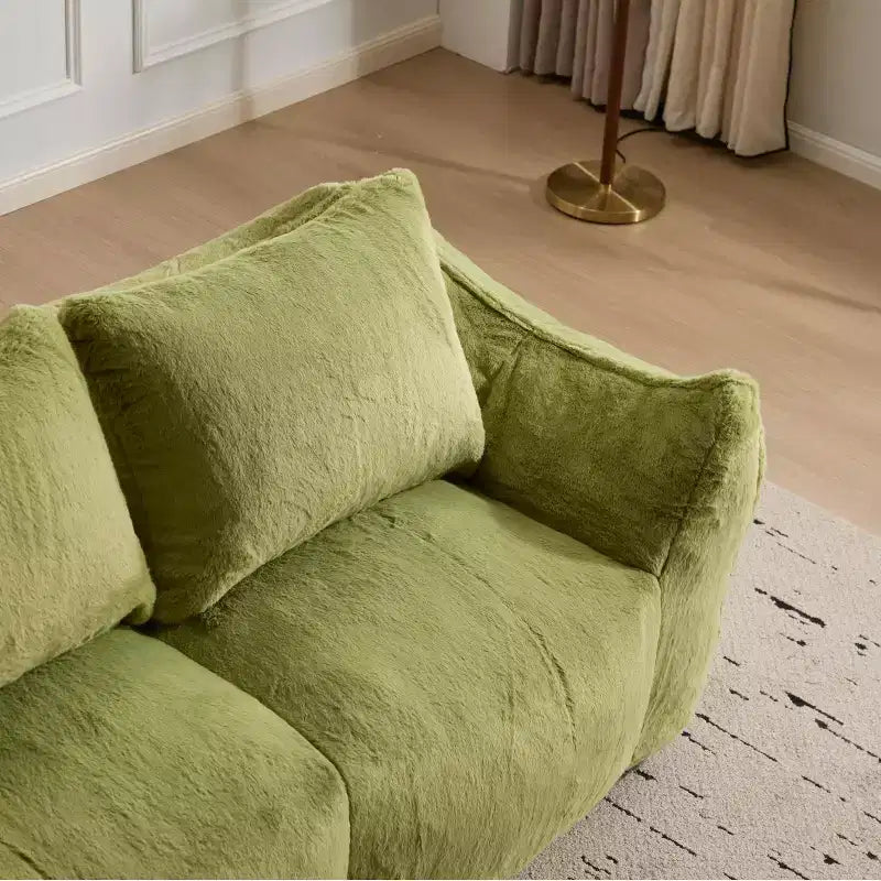 Pouf géant Okak avec 2 oreillers, pouf avec mousse à mémoire de forme pour 2, chaise longue de sol pour le salon