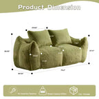 Pouf géant Okak avec 2 oreillers, pouf avec mousse à mémoire de forme pour 2, chaise longue de sol pour le salon