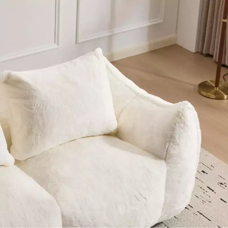 Pouf géant Okak avec 2 oreillers, pouf avec mousse à mémoire de forme pour 2, chaise longue de sol pour le salon