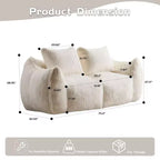 Pouf géant Okak avec 2 oreillers, pouf avec mousse à mémoire de forme pour 2, chaise longue de sol pour le salon