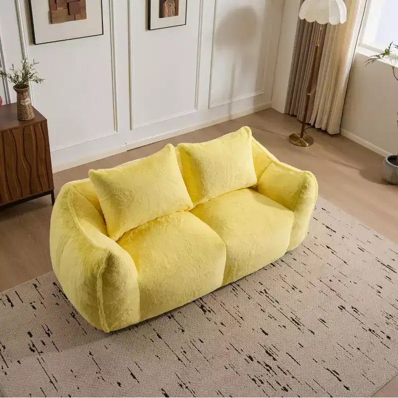 Pouf géant Okak avec 2 oreillers, pouf avec mousse à mémoire de forme pour 2, chaise longue de sol pour le salon