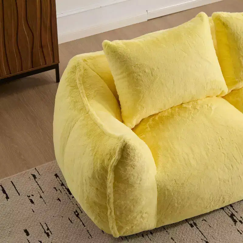 Pouf géant Okak avec 2 oreillers, pouf avec mousse à mémoire de forme pour 2, chaise longue de sol pour le salon