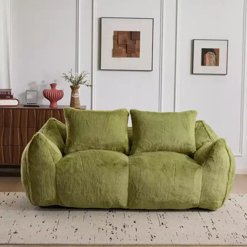 Pouf géant Okak avec 2 oreillers, pouf avec mousse à mémoire de forme pour 2, chaise longue de sol pour le salon
