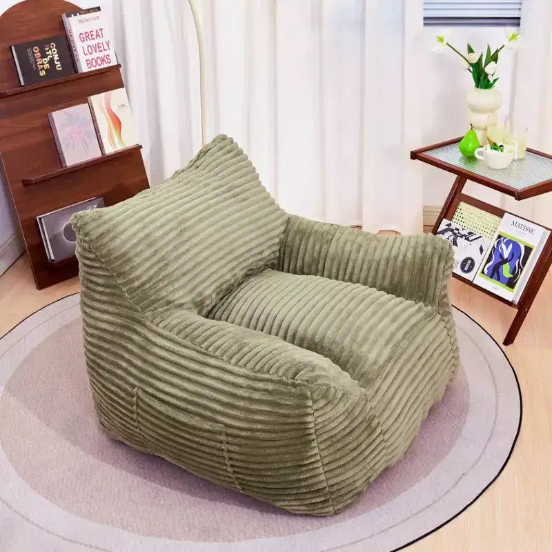 Okak Pouf Géant en Velours Côtelé, Canapé Paresseux Moderne avec Accoudoirs et Mousse Haute Résilience, Grand Pouf pour Salon