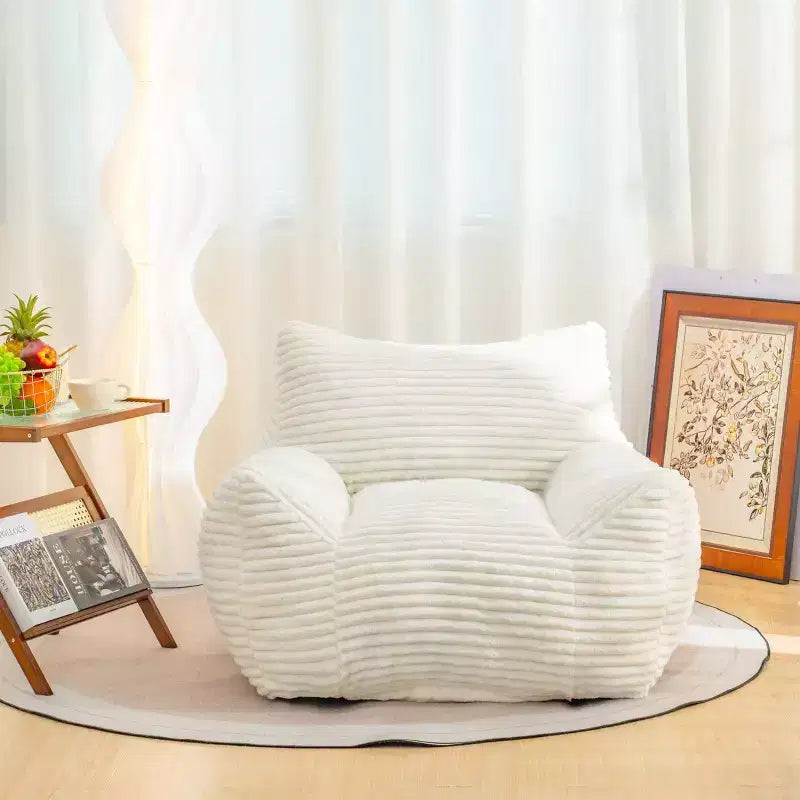 Okak Pouf Géant en Velours Côtelé, Canapé Paresseux Moderne avec Accoudoirs et Mousse Haute Résilience, Grand Pouf pour Salon