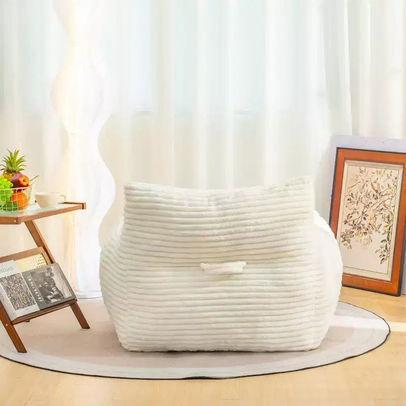 Okak Pouf Géant en Velours Côtelé, Canapé Paresseux Moderne avec Accoudoirs et Mousse Haute Résilience, Grand Pouf pour Salon