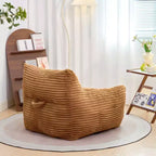 Okak Pouf Géant en Velours Côtelé, Canapé Paresseux Moderne avec Accoudoirs et Mousse Haute Résilience, Grand Pouf pour Salon